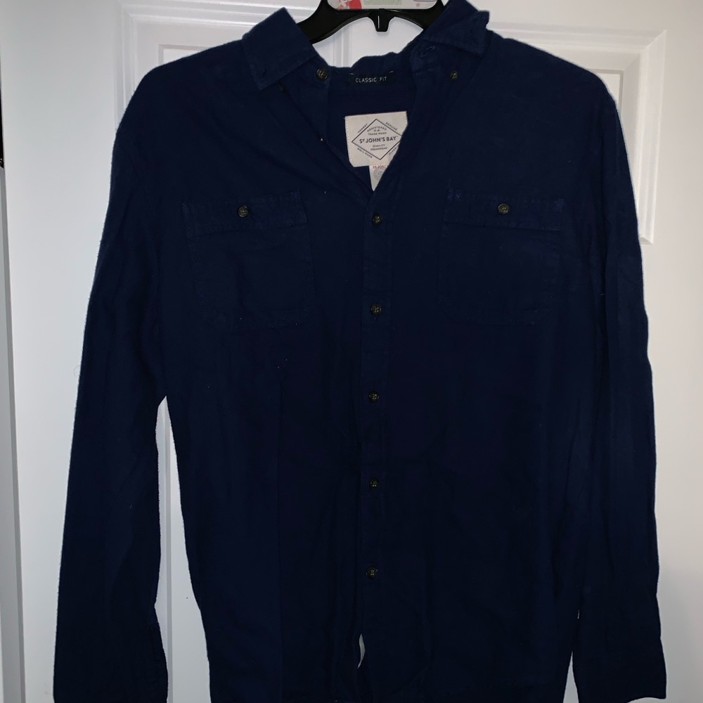 Navy blue mens flannel shirt